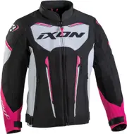 Ixon Striker Air L Kids Motorcycle Textile Jacket, black-white-pink, Size 14 years Black White Pink