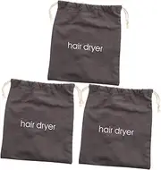 BESTYASH 3pcs Canvas Hair Dryer Bag Hair Dryer Container Safe Storage for Hair Dryer Drawstring Hair Tool Pouch Curling Tool Holder Bag Straightener Travel Bag Makeup Tool Bag Cloth