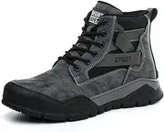 [SDEQA] Safety Boots Mens Work Boots Anti Slip Steel Toe Boots Breathable Industrial Sneakers Puncture Proof Construction Boots