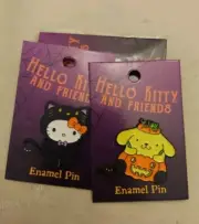 Sanrio Hello Kitty 2 Halloween Pins - Hello Kitty Black Cat & Pompompurin YAY