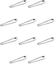 Kitchen Tongs,Cooking Tongs,Grips Tongs,Food Tongs,Salad Tongs,10 Set of Stainless Steel Fish Remover Tweezers Tongs Pick-Up Cubes Tong Gadgets Kitchen Utensils for Cooking Baking