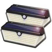 2 Pack Solar Motion Sensor Security Wall Lights Outdoor, 1000LM LED Bright Fr...