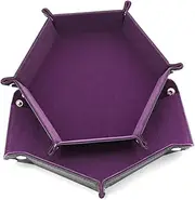 JOINPAYA Hexagonal Dice Plate Bar Game Jewelry Storage Tray Double-Sided Pu Leather Easy Clean Sturdy Elegant Design