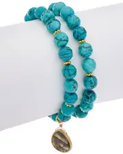 Rachel Reinhardt 14K Over Silver Gemstone Stretch Bracelet