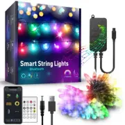 Smart BLE 32.8ft and 60 RGB Independent Control LED Outdoor Lights with AC Pwr