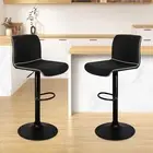 Set of 2 Bar Stool, Swivel Kitchen Barstools, Swivel Seat in Adjustable Height o