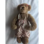 Vtg Teddy Bear DURBEARS SUSAN DURBAS BEAR PLUSH 18" SIGNED 1990 Girl Country NEW