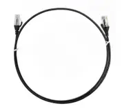 8ware CAT6 Ultra Thin Slim Cable 1m / 100cm - Black Color Premium RJ45 Ethernet Network LAN UTP Patch Cord 26AWG for Data