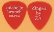 Michelle Branch 2002 Zinged By ZA Tour Dunlop Color Series Red Guitar Pick