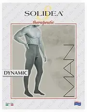 Solidea Dynamic Ccl.1 Open Tip Therapeutic Tights for Men with Graduated Compression 18-21mmHg Blue XL