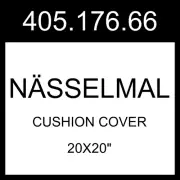 IKEA NÄSSELMAL Cushion Cover Handmade/black/white 20x20" 405.176.66