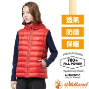 WildLand 女700FP可回溯羽絨背心0A82171 海棠紅