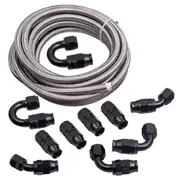 [MaXpeedingrods] -10AN AN10 Ethanol E85 Stainless Steel PTFE Fuel Line 20FT Fitting Hose