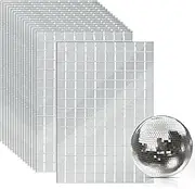 2250PCS Self Adhesive Disco Ball Tiles - 10 x 10 MM Mirror Stickers Sheet for DIY Mosaic Projects