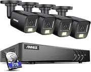 ANNKE 3K Lite H.265+ 8 CH Security Video Recorder with 4Pcs 3K Built-in Mic Dual Light Camera, IP67, Color Night Vision, AI Human/Vehicle Detection for Home Business Surveillance, 2TB Hard Drive