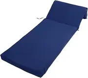Patio Chaise Lounge Cushion 55x183x7.5cm, Water Proof Sun Proof, PP Cotton Filling, Suitable for Outdoor Spaces, Comfortable and Breathable (Navy Blue)