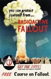 CIVIL DEFENSE ATOMIC NUCLEAR BOMB RADIATION FALLOUT DEATH FEARS 11 X 17 POSTER
