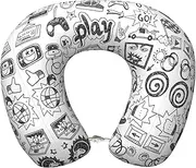 SKKNT Video Game Boys Print Lightweight Travel Neck Pillow U-Shaped Memory Foam Head Neck for Airplanes