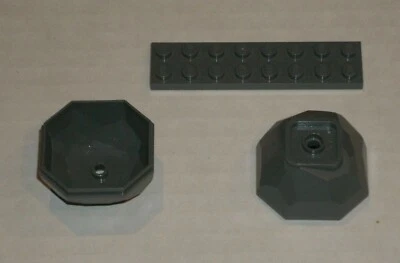 LEGO NEW 4x4x1.667 Dark Stone Grey Rock Bottom (2x) 4506779 Brick 42291