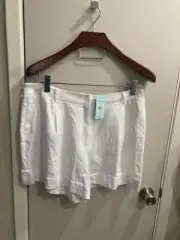 NWT Blue Sol Sz 16 White Linen/Rayon Shorts