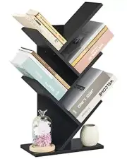 4 Tier Tree Bookshelf 4 Shelf Bookcase Free Standing Tree Bookcase Display Fl...