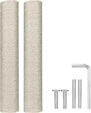 2pcs Cat Scratching Post Replacement, 15.7 inch Cat Tree Scratch Post with 4 M8 Screws Natural Sisal Replacement Poles for Kittens Cat Tree Tower