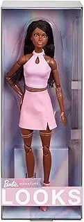 Mattel - Barbie Looks: Model 21 with Black Braids, Pink Halter Top and Faux-Leather Skirt with Ankle Boots