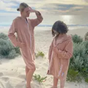 Sand Shell Design Hooded towel Back Beach Co