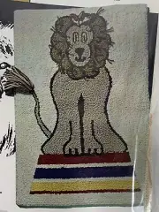 Vint. Aunt Lydia's Heavy Rug Yarn Punch Needle Pattern Canvas LION No 606 24x36