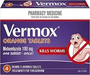 Vermox Worm Treatment 100 mg 4 Tablets