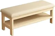 Shoe Bench Shoe Rack Bench, Solid Wood Entryway Bench, Shoe Bench Storage Stool Multi-Function Double-Layer Shoe Rack Living Room Sofa Stool Shoe Rack Bench(Beige,80 * 30 * 45cm)