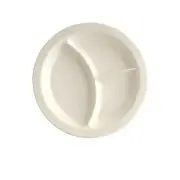 Yanco China NC-512I Nu-Classic Ivory Melamine 9" dia. 3 Compartment Plate