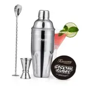 Cocktail Shaker, 24oz Drink Shaker with Bartender Strainer, Silver - Cobbler 3