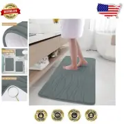 Extra Soft Memory Foam Bath Mat 44x24, Non-Slip and Machine Washable, Grey