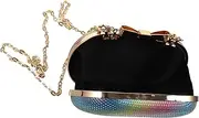[Minkissy] Fashionable Mini Clutch Purse Evening Bag for Women Rhinestone Clutch Crossbody Straps