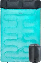 TETON Sports Cascade Double Sleeping Bag; Lightweight, Warm 87" x 60", Teal