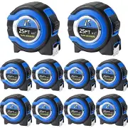 Flexible Steel Retractable Measuring Tape - 10 Pack with 1/8 Inch Fractions