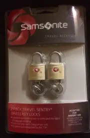 NEW Samsonite Travel Sentry Brass Key Locks (Set of 2) - TSA Approved
