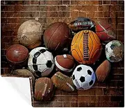 Throw Blanket,Soft Blankets and Throws,Basketball Football Baseball,59x78.7 in