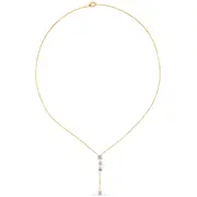 Bevilles Drop Lariat Necklace with 1.00ct of Laboratory Grown Diamonds in 9kt Yellow Gold