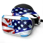 Skin Wrap for Sony Playstation PSVR Headset Electric American Flag U.S.A.