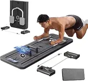 Multifuctional Pilates Reformer Set, Foldable Pilates Board ab Roller & Exercise Wheel, with Elbow Support & Resistance Bands, Reformer Pilates Machine, Abdominal Board Workout Equipment