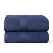 2PCS 100% Cotton Extra Large Soft Bath Towels Sheets Set 90 x 180cm - Navy Blue