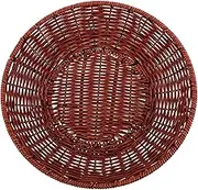 Zerodeko Decorative Fruit Bowl Small Retro Imitation Rattan Woven Snack Serving Dish for Dried Fruits Nuts and Candy Elegant Footed Storage Tray for Home and Banquet Decor