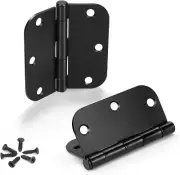24 Pack Matte Black Door Hinges 3.5" X 3.5" Extruded Solid Brass Door Hinge with