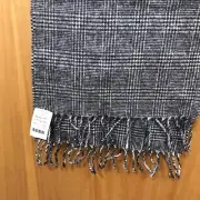 Lord & Taylor Gray Glen Plaid 100% Lambs wool Scarf