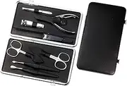 Sonnenschein by Hans Kniebes Manicure Set 8 Pieces Nail Scissors, Cuticle Scissors, Nail Clippers, Nail Clippers, Nail File, Tweezers, Pusher, Nail Knife, Hoof Stick, Nappa Lambskin Manicure Case,