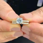 IGI Certified 14k Yellow Gold Asscher Lab Grown Diamond Engagement Ring 1.50ctw