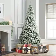 1.8M Christmas Tree Mazam 6FT Xmas Trees Decorations White Snow Flocked 600 Tips