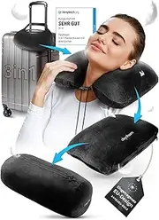 daydream 3 in 1 Neck Pillow with Micro Beads - Neck Pillow, Travel Pillow and Neck Roll in One (N-5501), Black